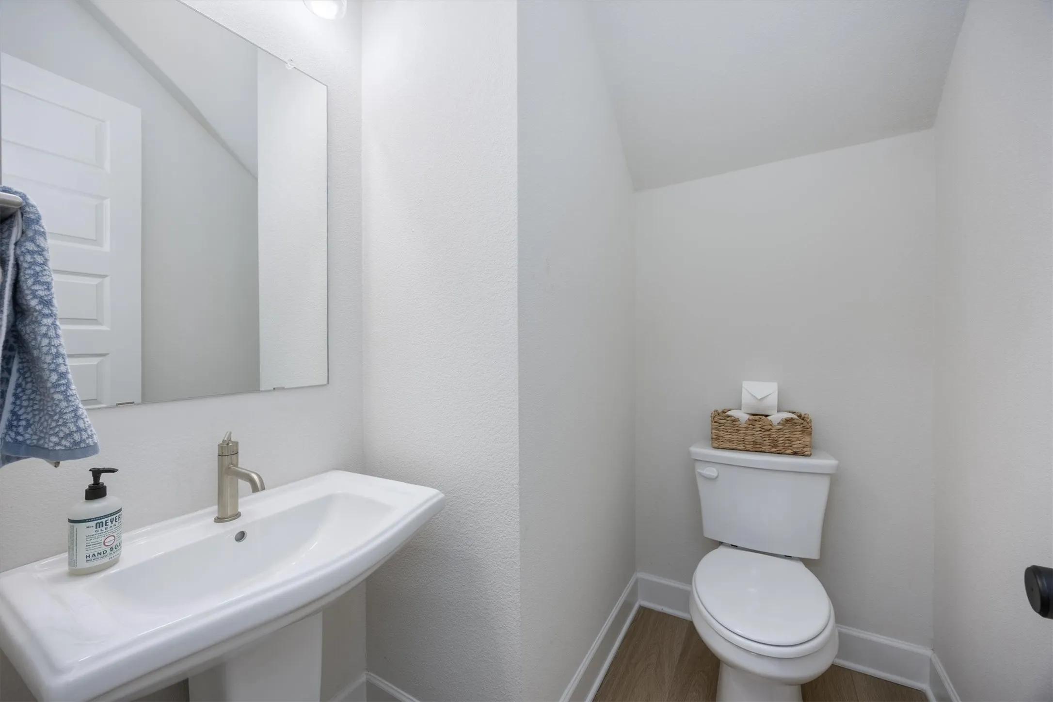 This powder bath is located for guests on the first floor.