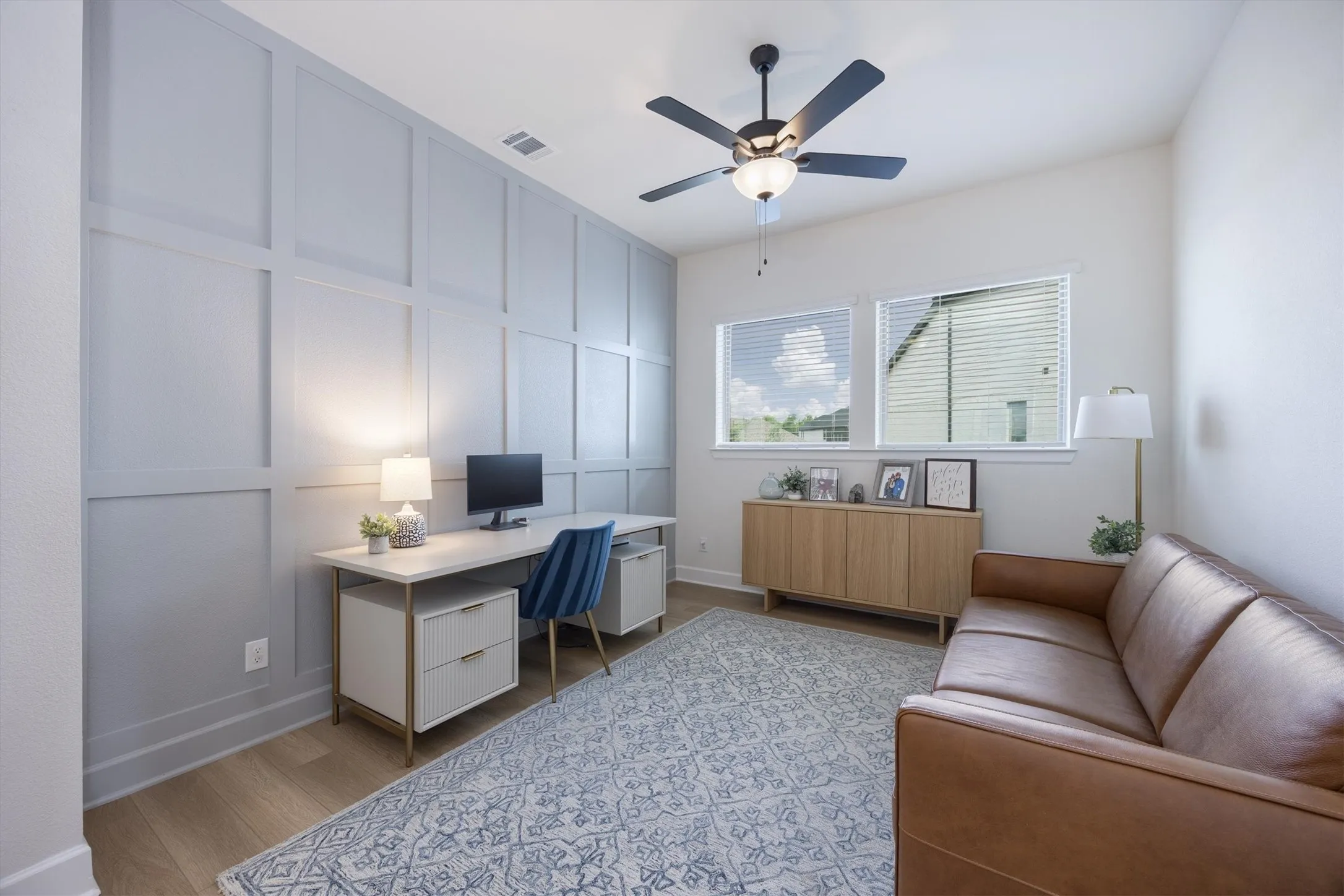This flex room is currently being used as an office and is located off of the front entry.