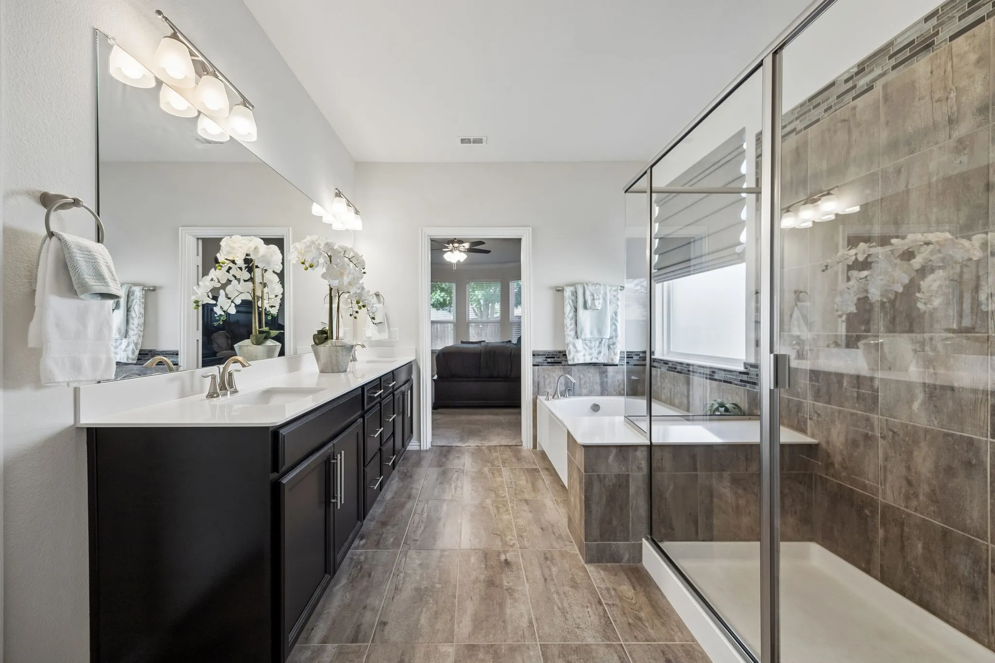 Primary Bathroom with Dual Vanities