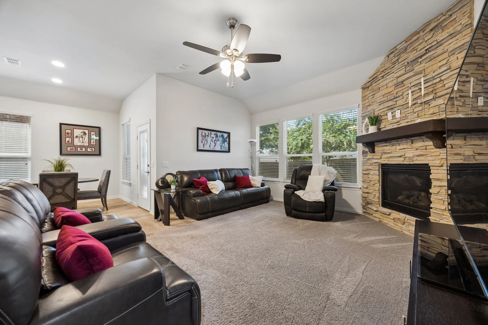 Inviting Living Room with Fireplace