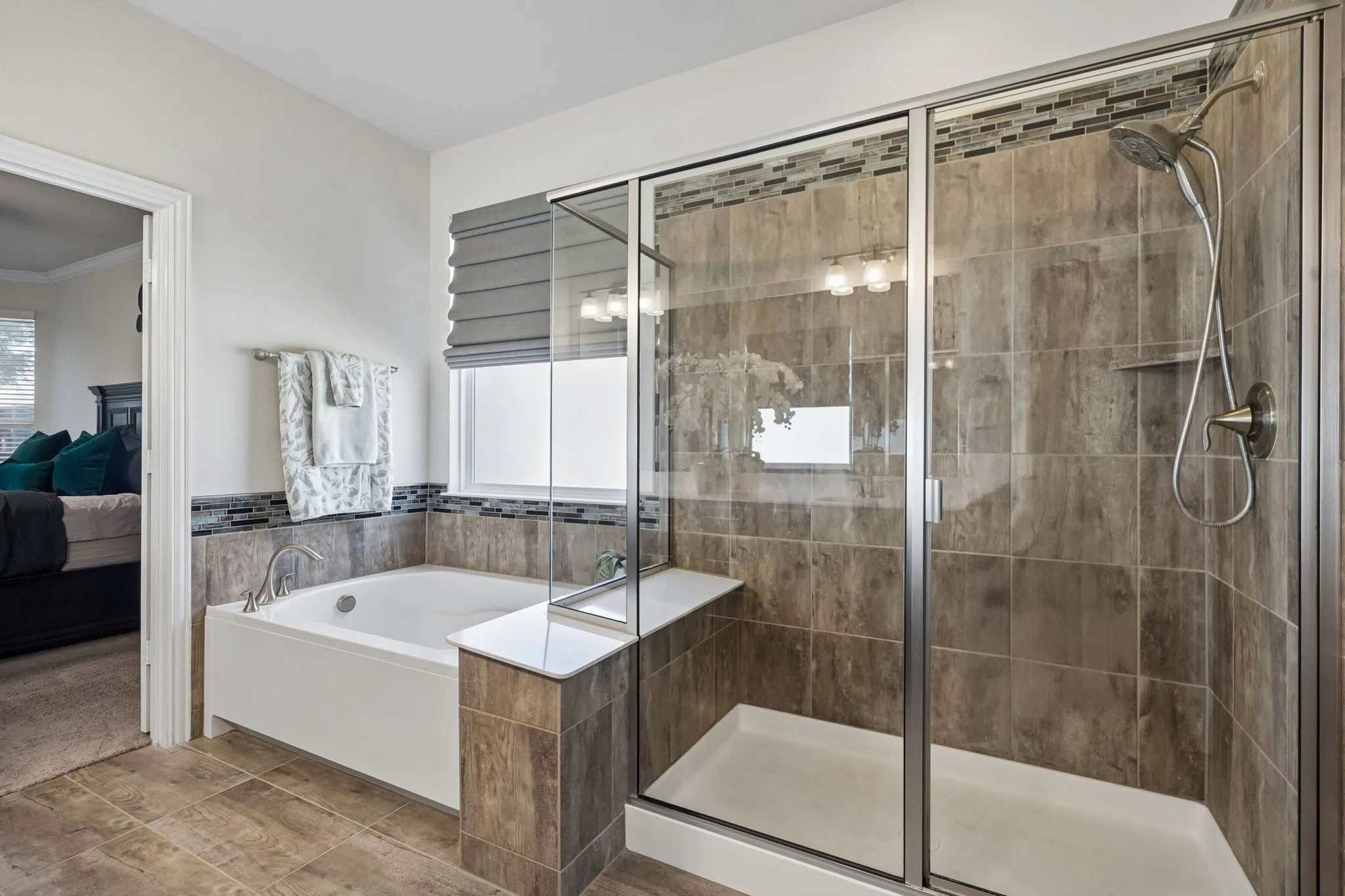 Primary Bath with Separate Glass Shower