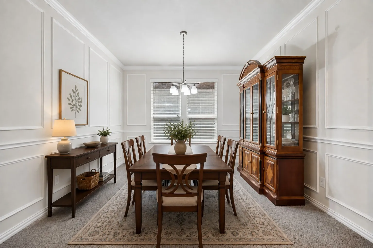 Dining Area with Natural Light, Virtually Staged
