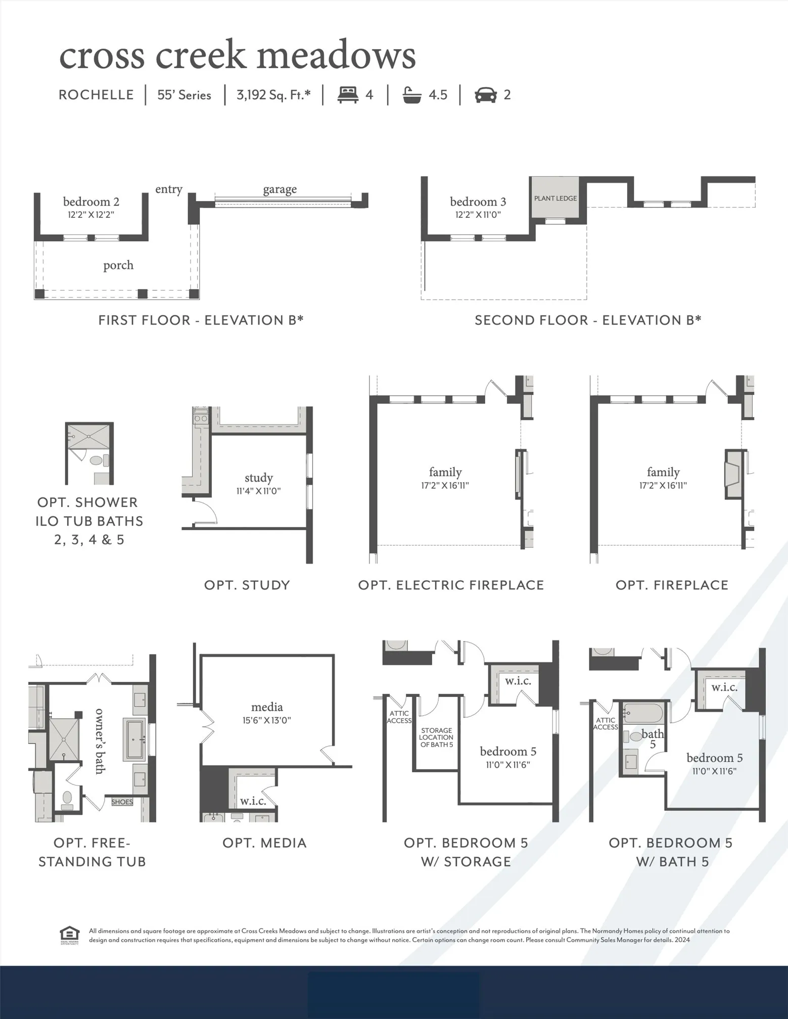 This gorgeous home features elevation A, the optional media room, shower ILO tub bath 2, free standing tub and so much more!