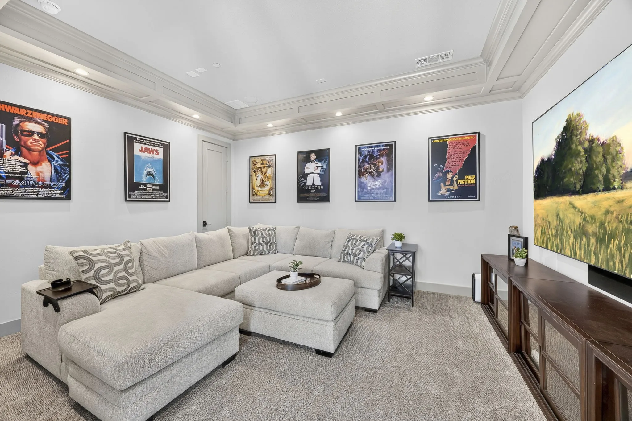 Downstairs media room--means you will ACTUALLY use it!