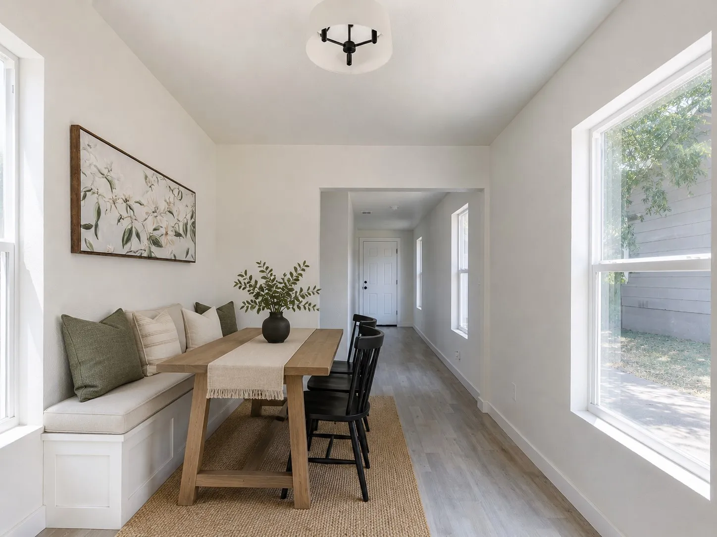 Virtually staged dining area