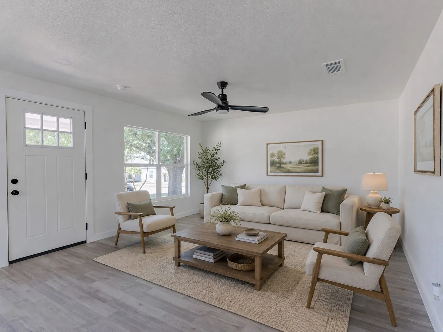 Virtually staged living room