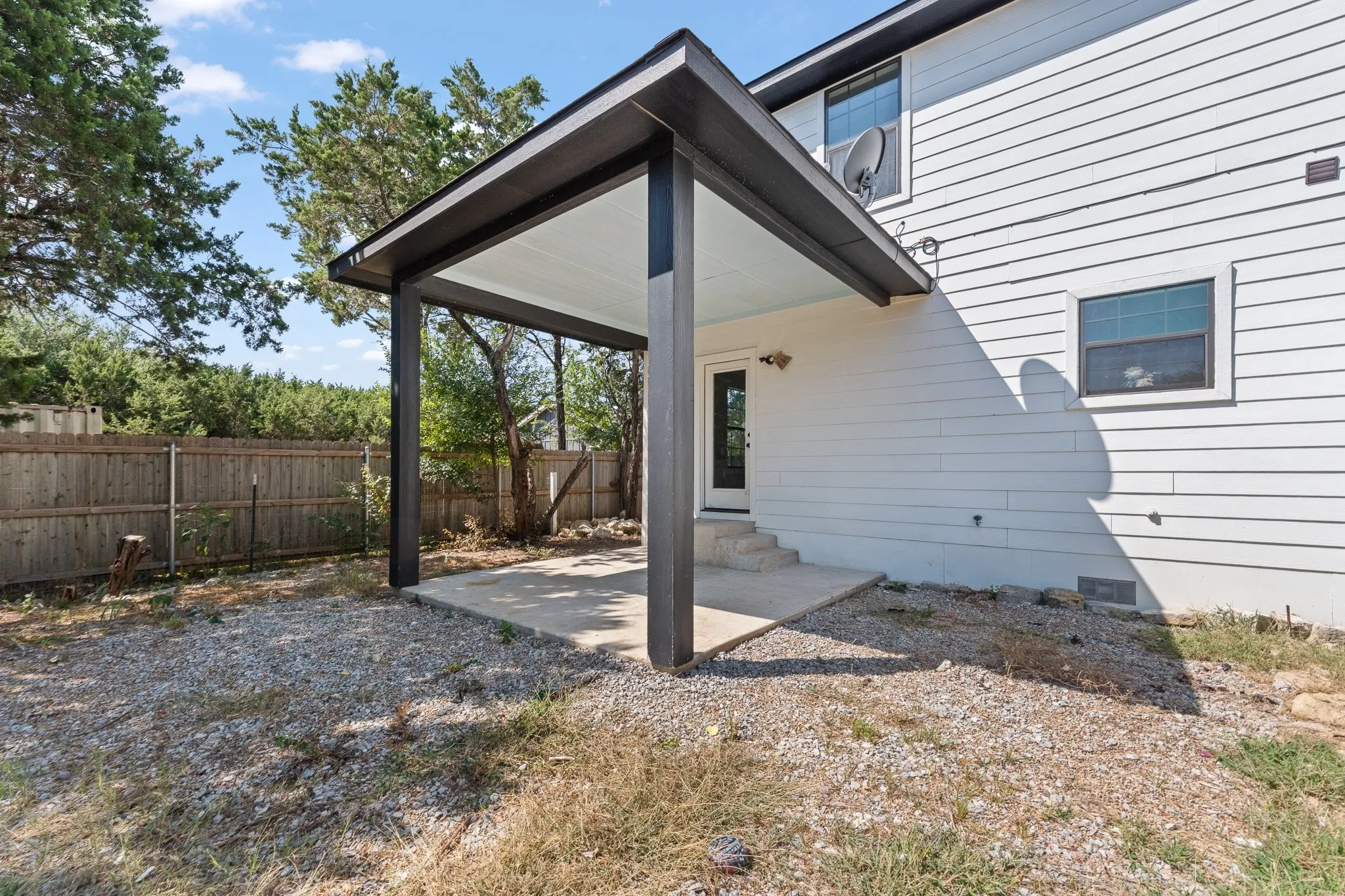 Covered back porch.