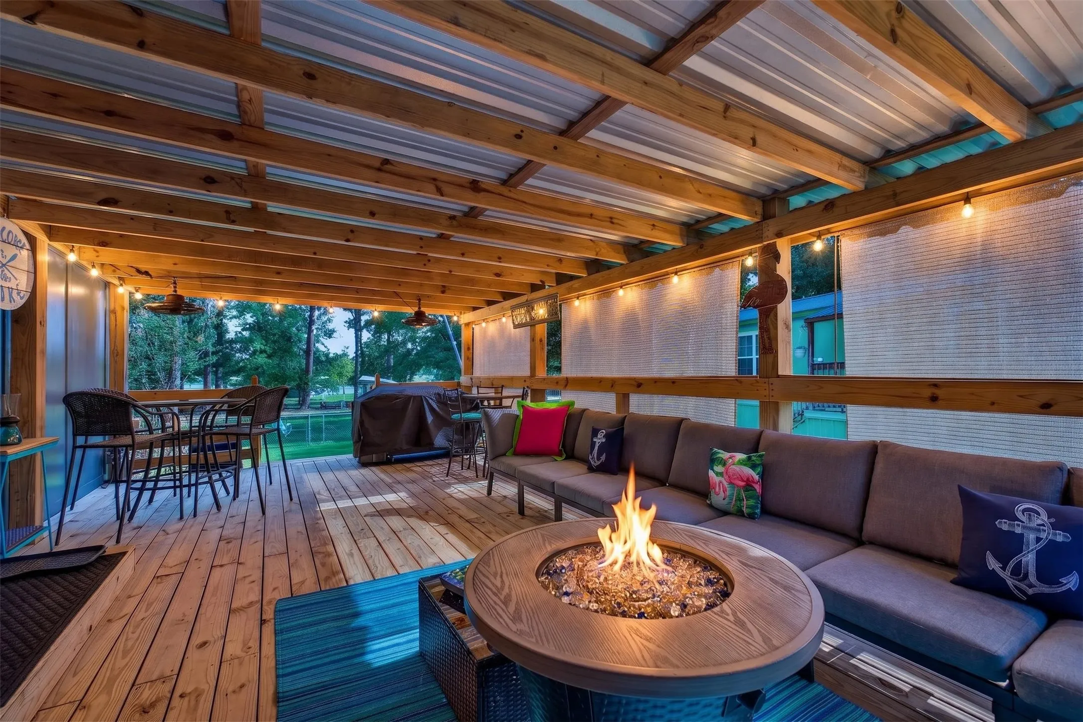 Walk into your covered porch and bring your friends