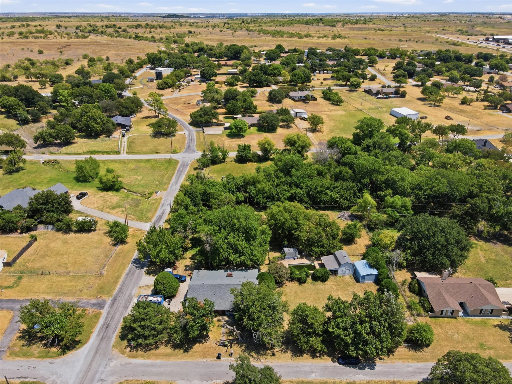 Expansive tree canopy across the property