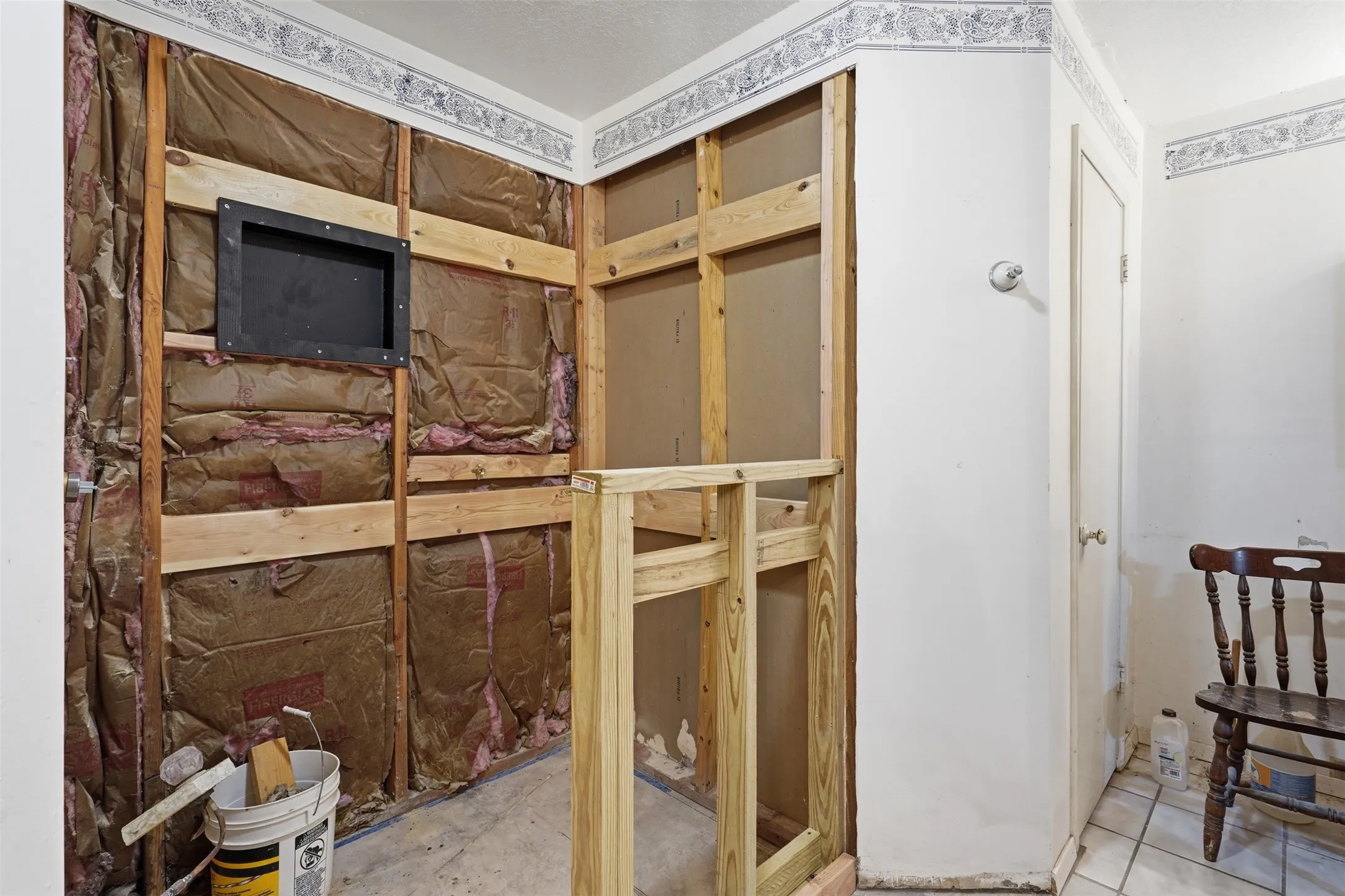 master bathroom shower is mid-construction