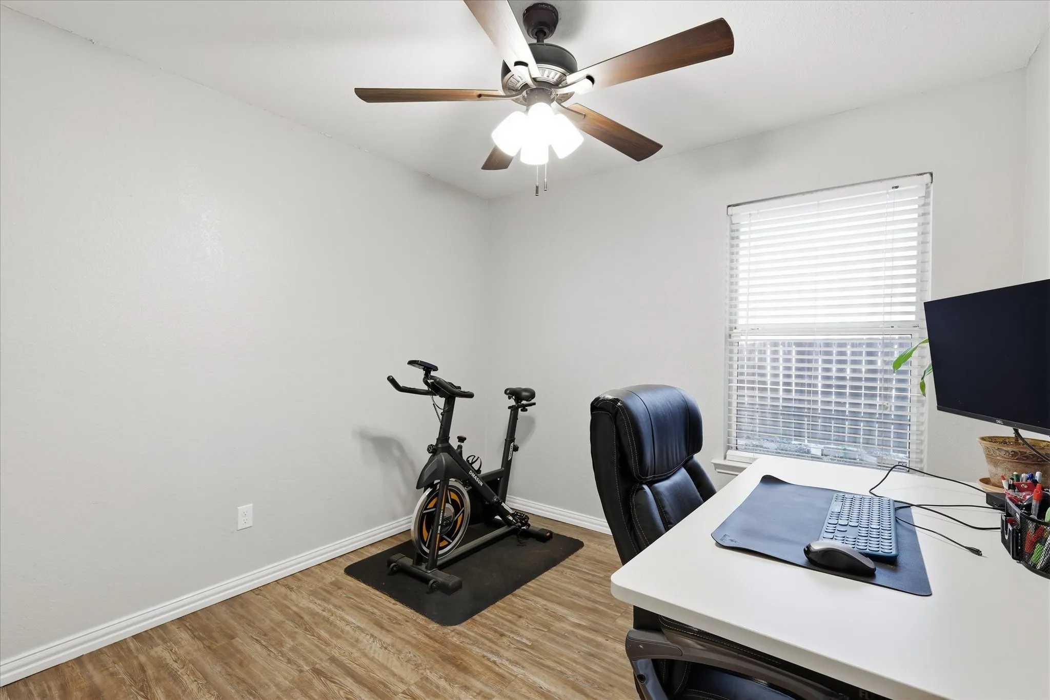 Bedroom #2 being used as an office flex space.