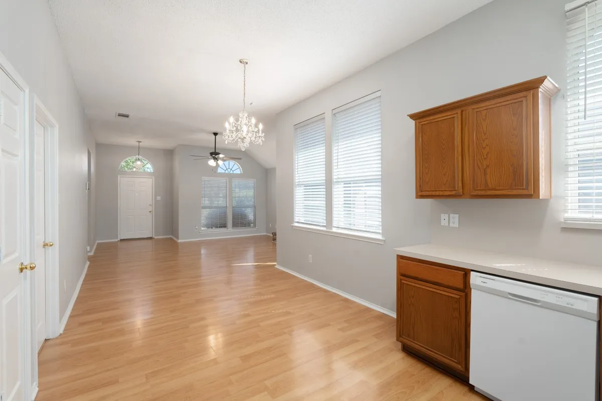 Keep an eye on the living room events from the kitchen
