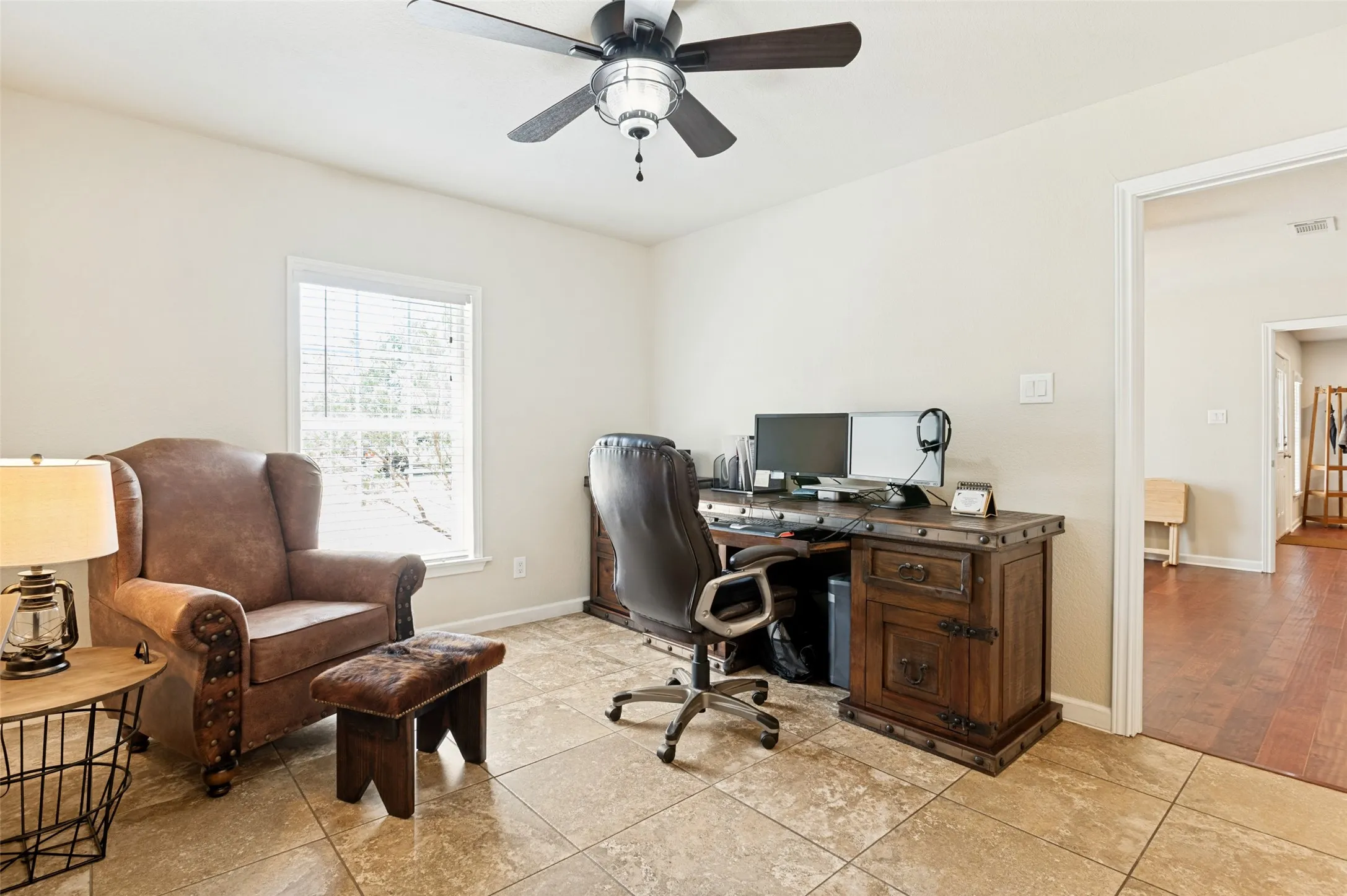 Additional Living space just off the kitchen (being used as office space