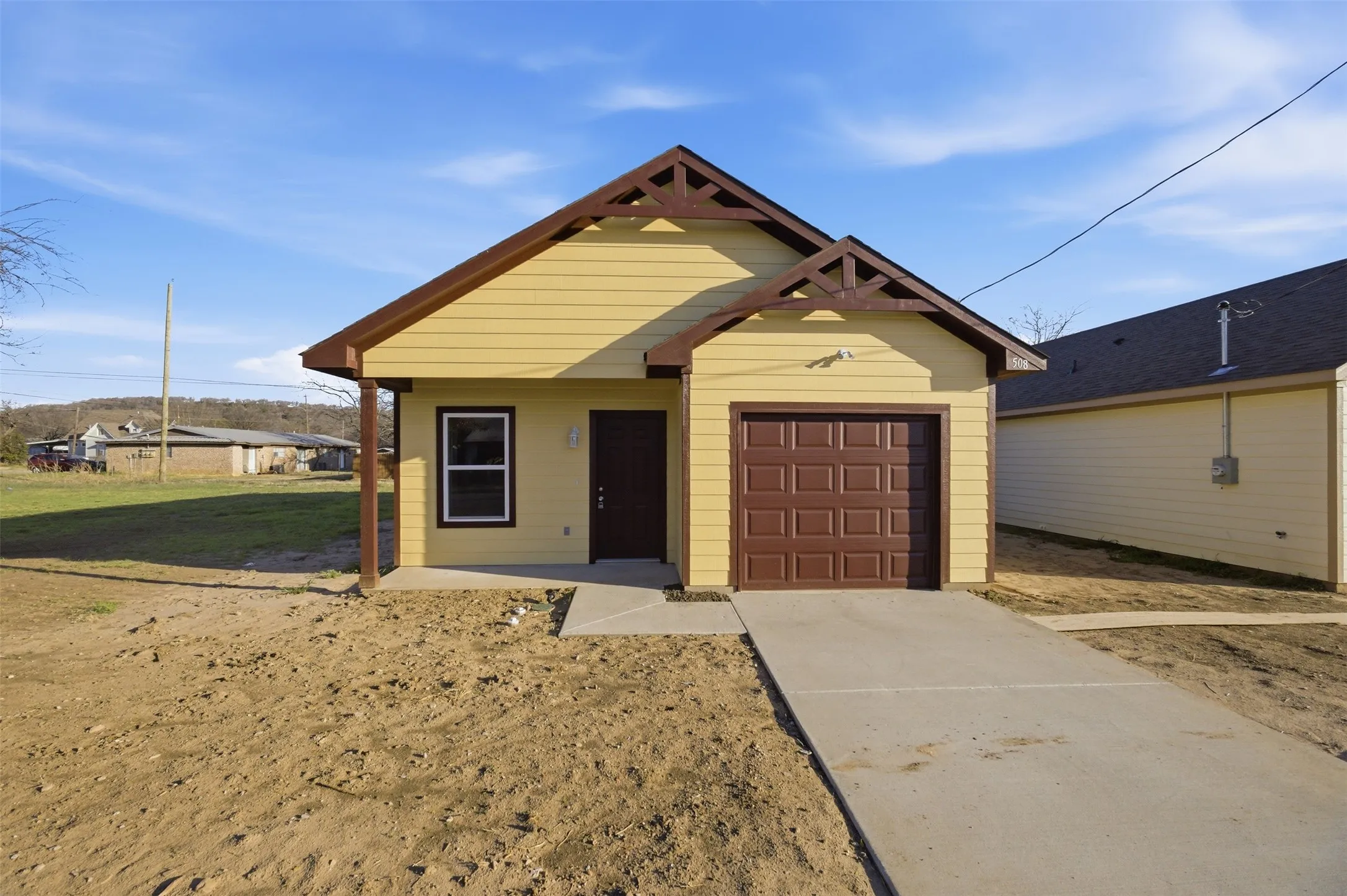 Single Family Residence For Sale in Palo Pinto County , 512 SW 15th Street, Mineral Wells, Texas 76067, 3 Bedroom, 2 Bathroom, 1 Garage spaces, 1,110 Sqft, built in 2025, mls#21365007, Real Estate Agent in Mineral Wells, Homes For Sale in Palo Pinto county, Homes For Sale in Mineral Wells, Realtor in Mineral Wells Texas, Real Estate Brokerage Independent Realty Texas, Luminita Cordes Realtor