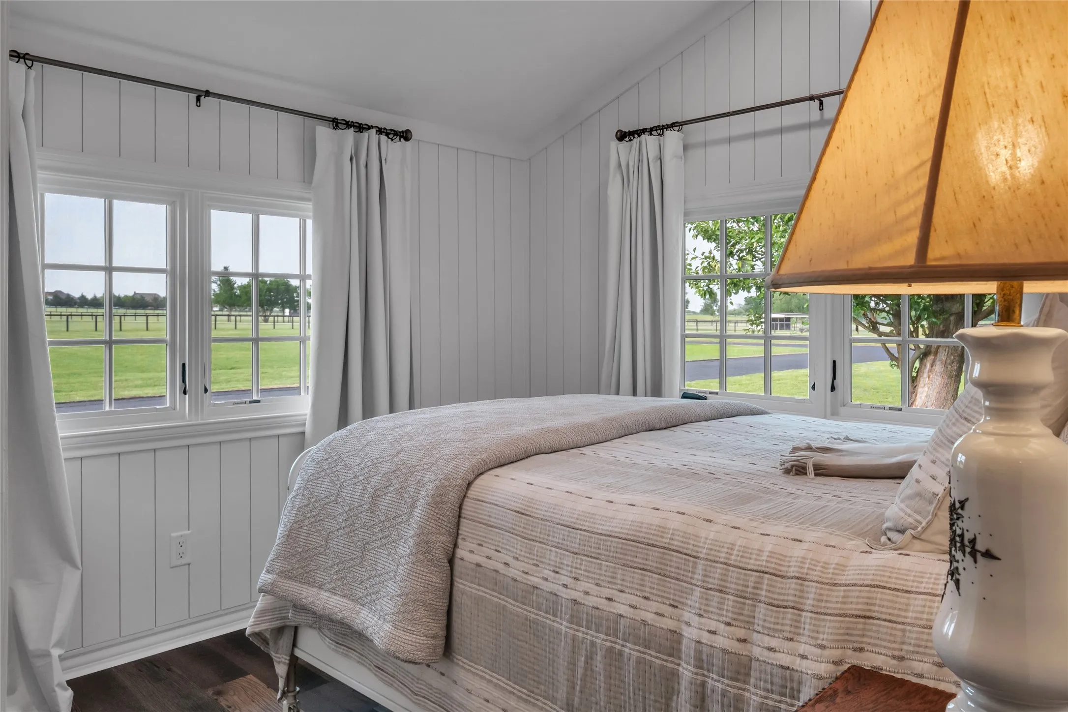 one of two bedrooms in guest house