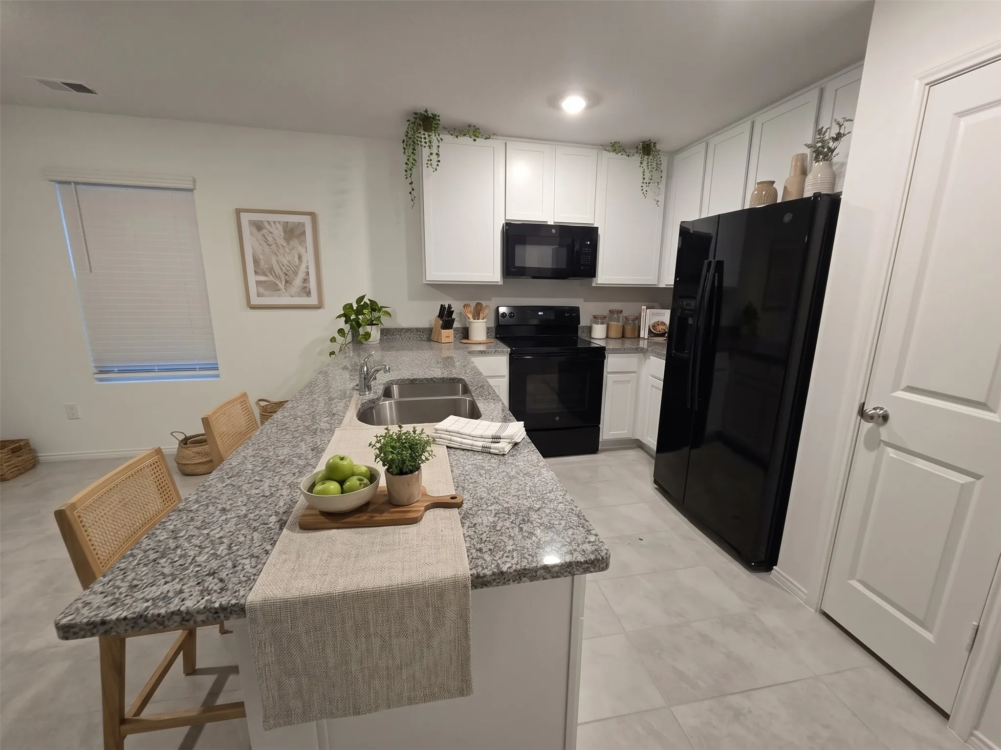 Spacious kitchen with large island