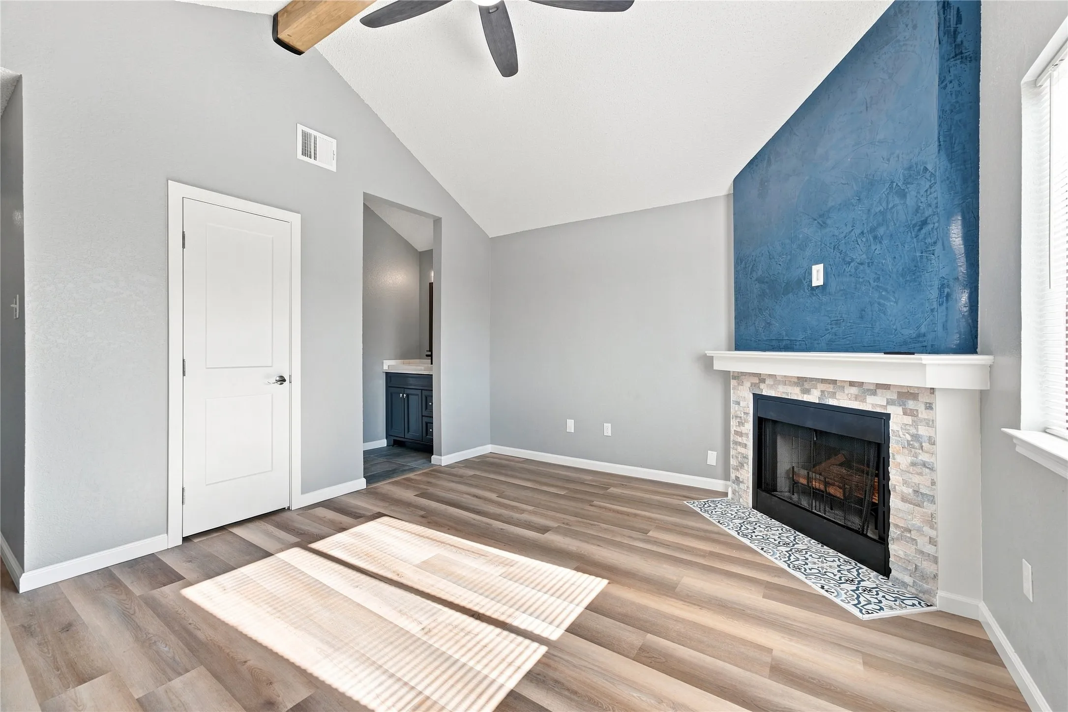 Primary bedroom with walk-in closet + attached suit!