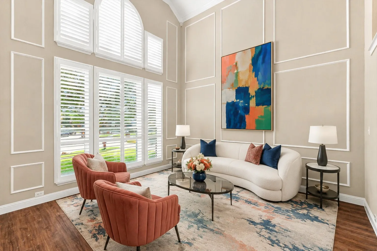 Virtually Staged Formal Living area