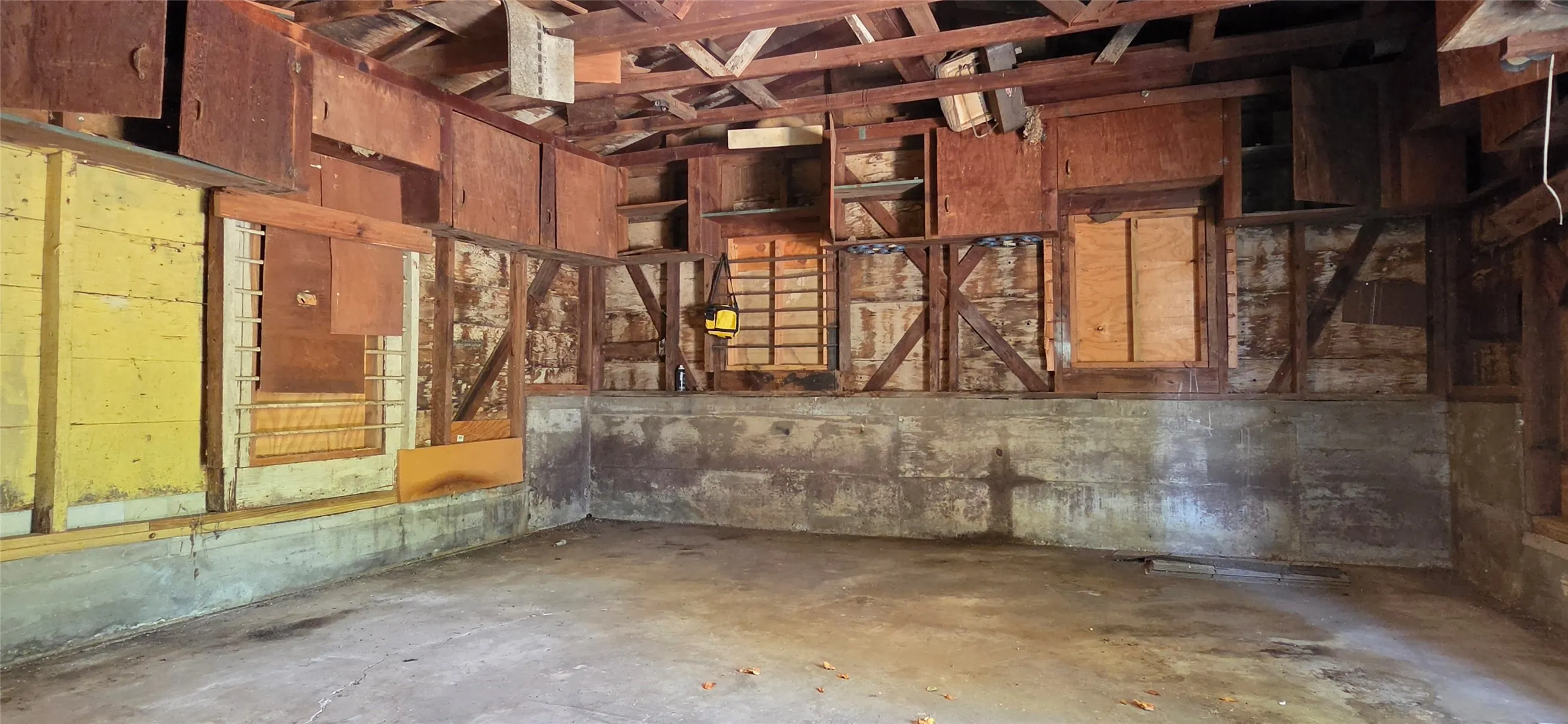 Detached Storage Shed Interior.