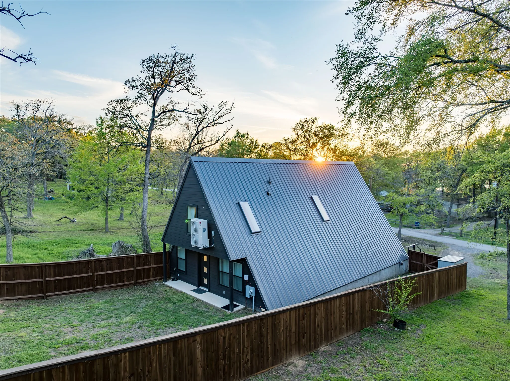 Aerial view of back of home