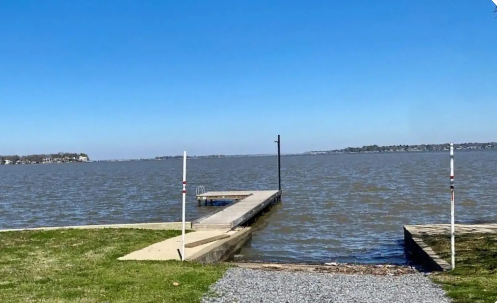 Community boat launch and pier.
