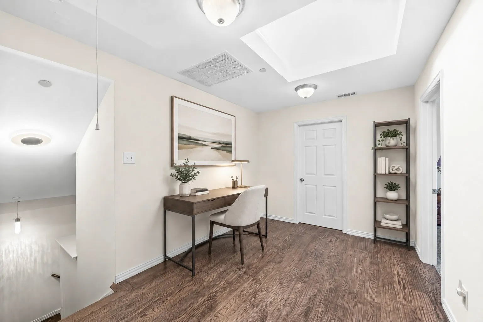 Virtually staged to illustrate an optional furniture arrangement & contemporary decor style