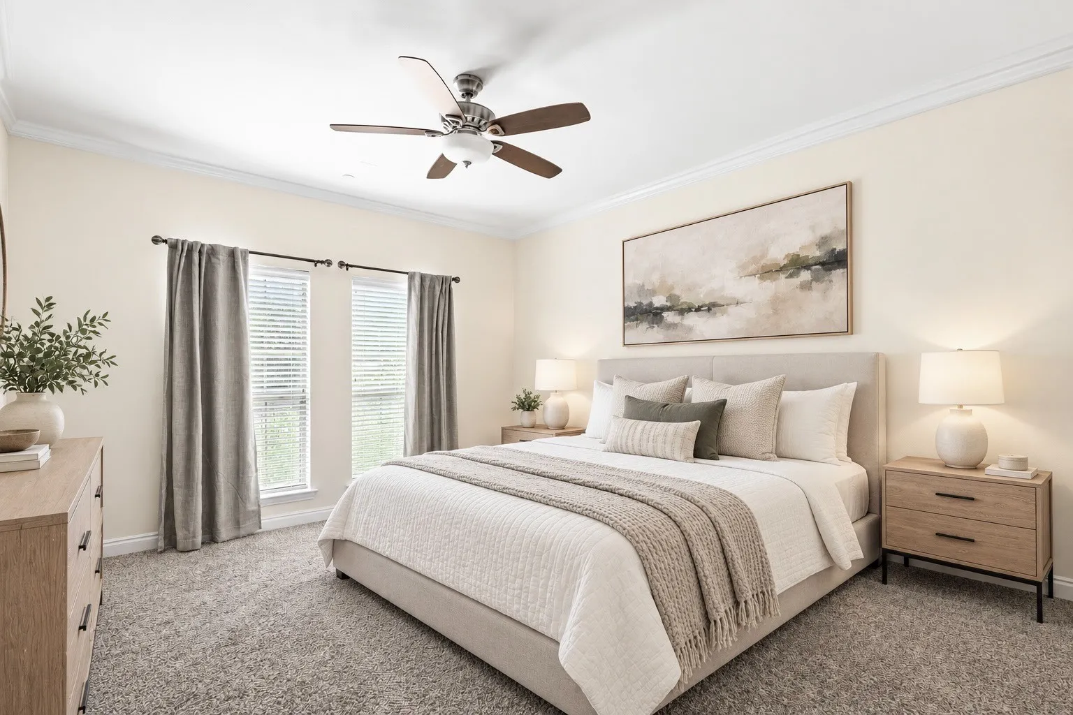 Virtually staged to illustrate an optional furniture arrangement & contemporary decor style