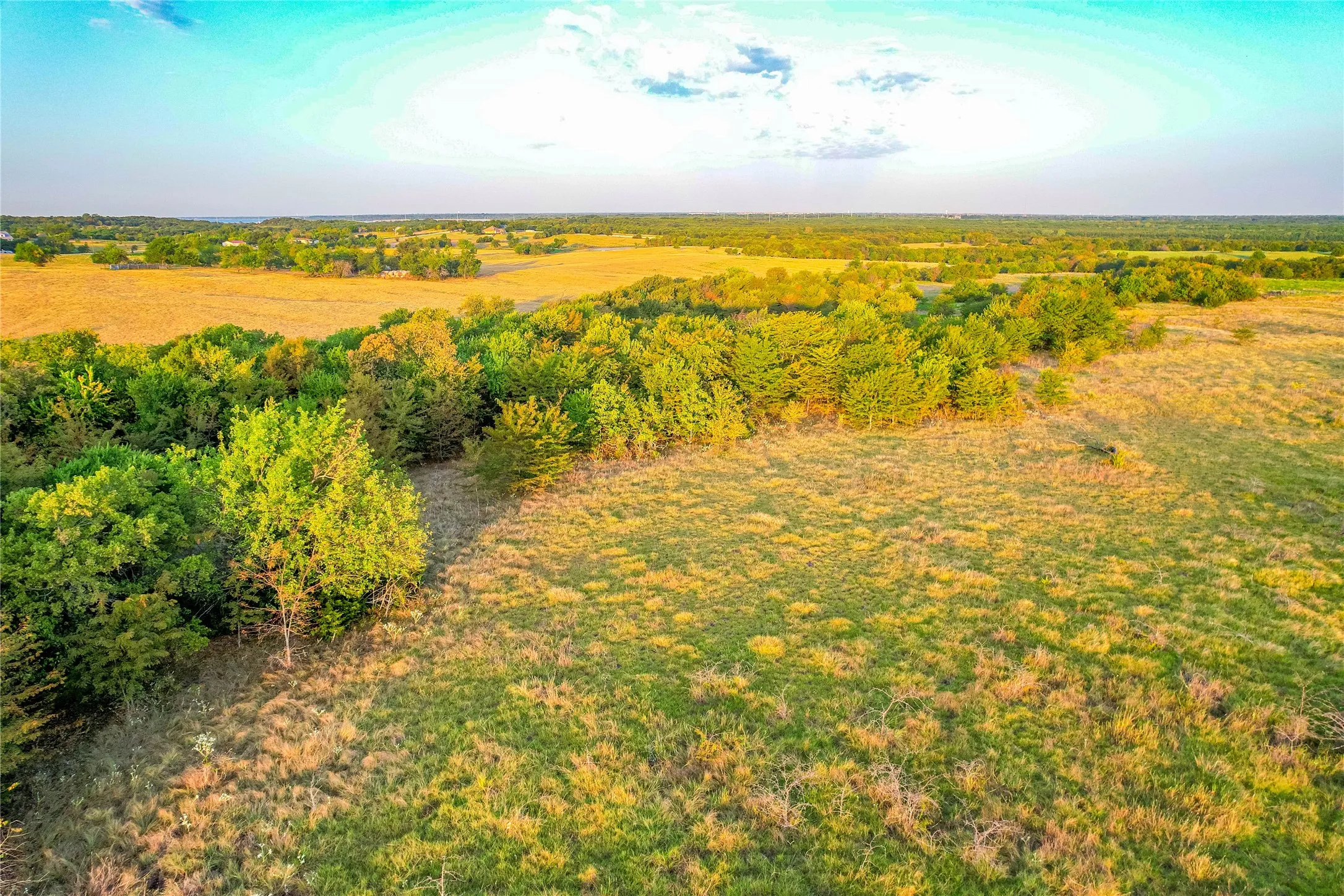 Expansive land featuring open fields and mature trees