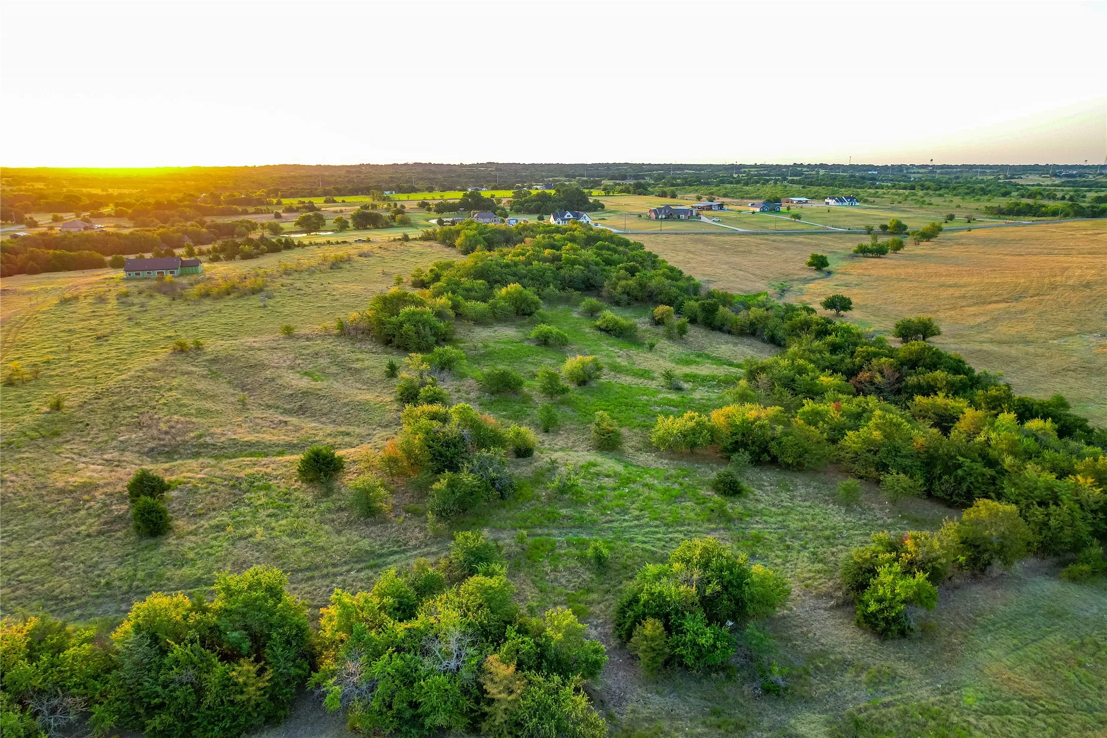 Expansive land parcel featuring open fields, scattered mature trees, and natural vegetation