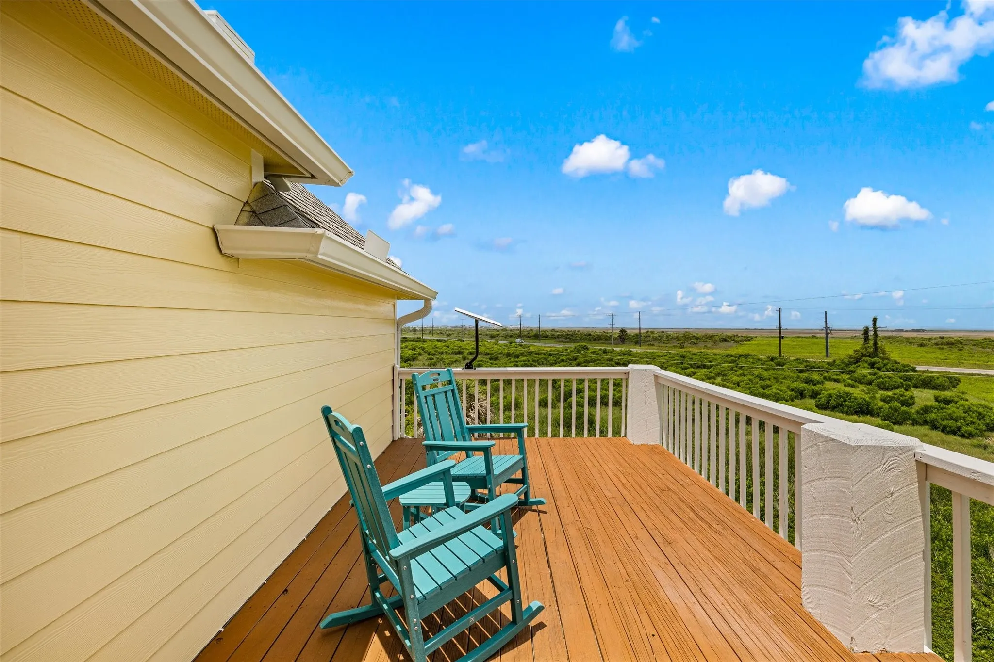 Primary Bedroom En-suite deck unobstructed view of ships in Galveston Bay