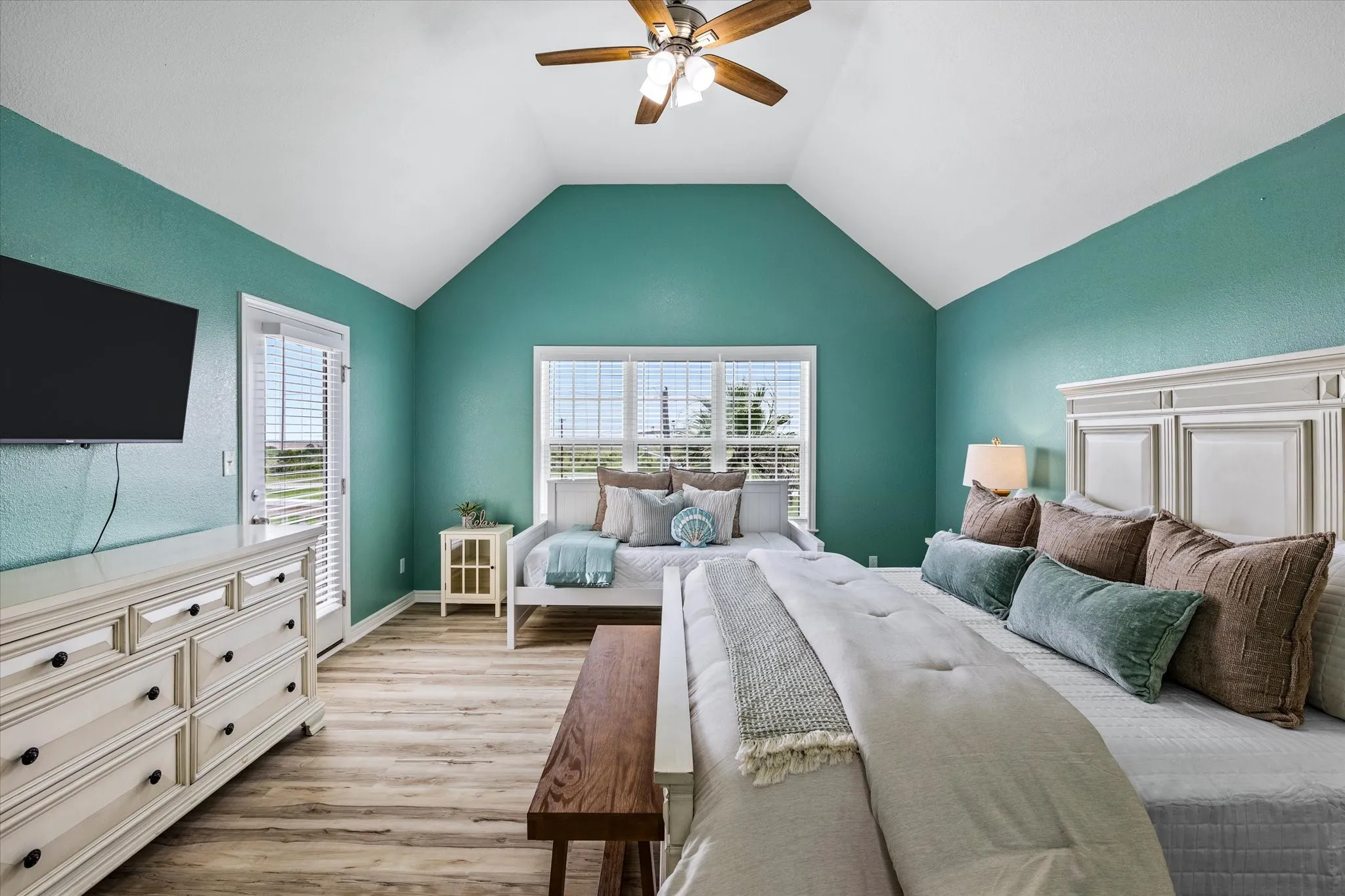 Plenty of space in walk in closet and dresser to unpack and stay a while!
