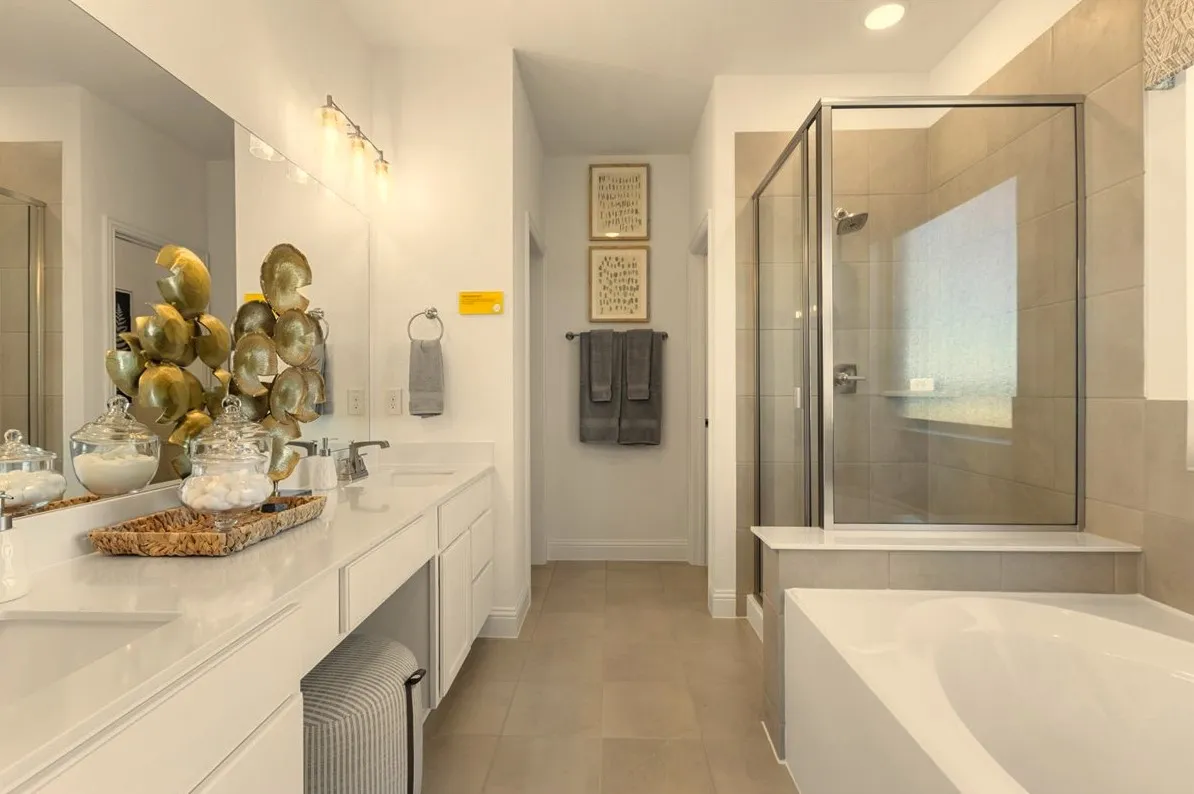 Separate tub and shower example