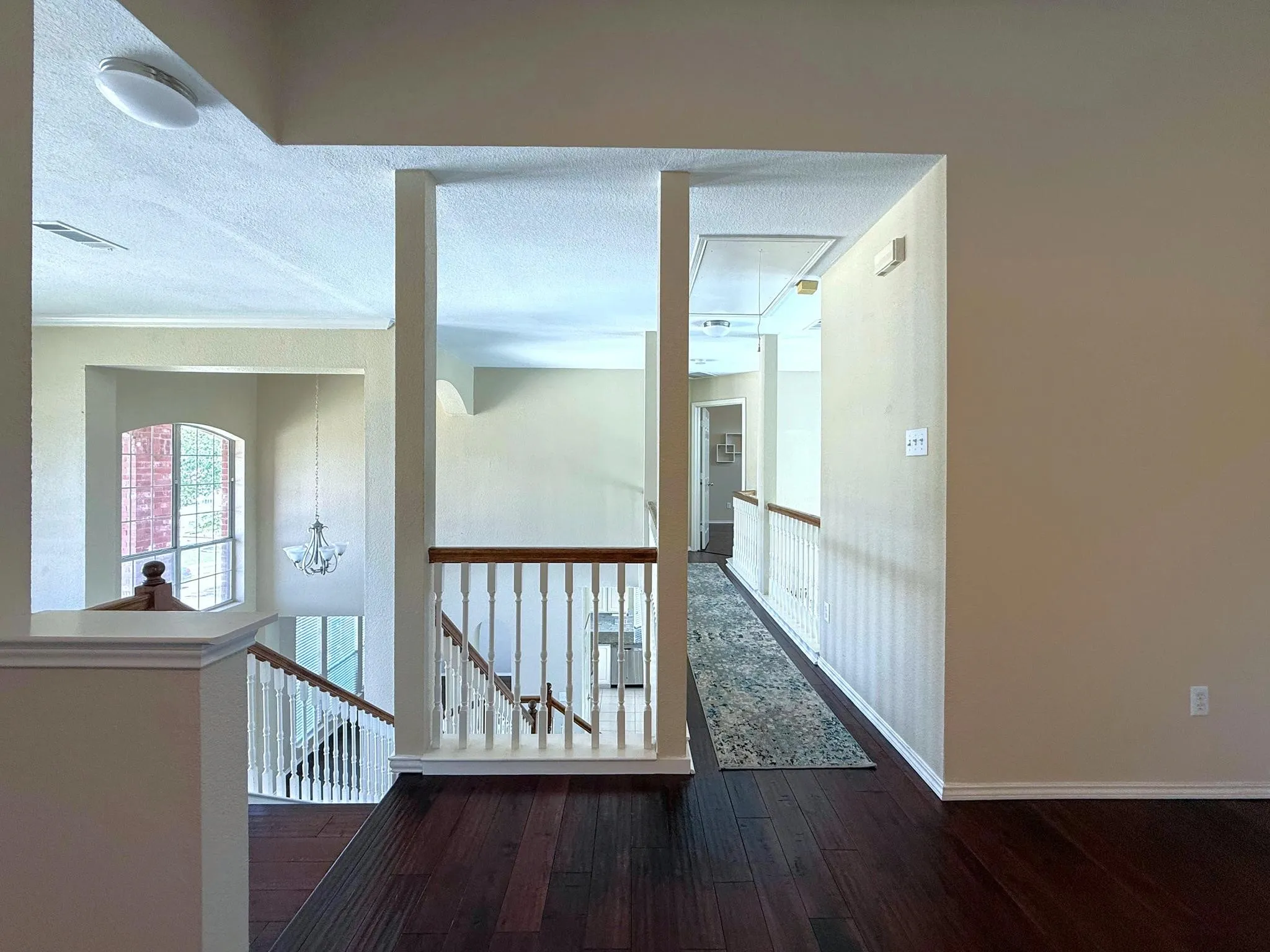  View of upstairs hallway leading to primary suite