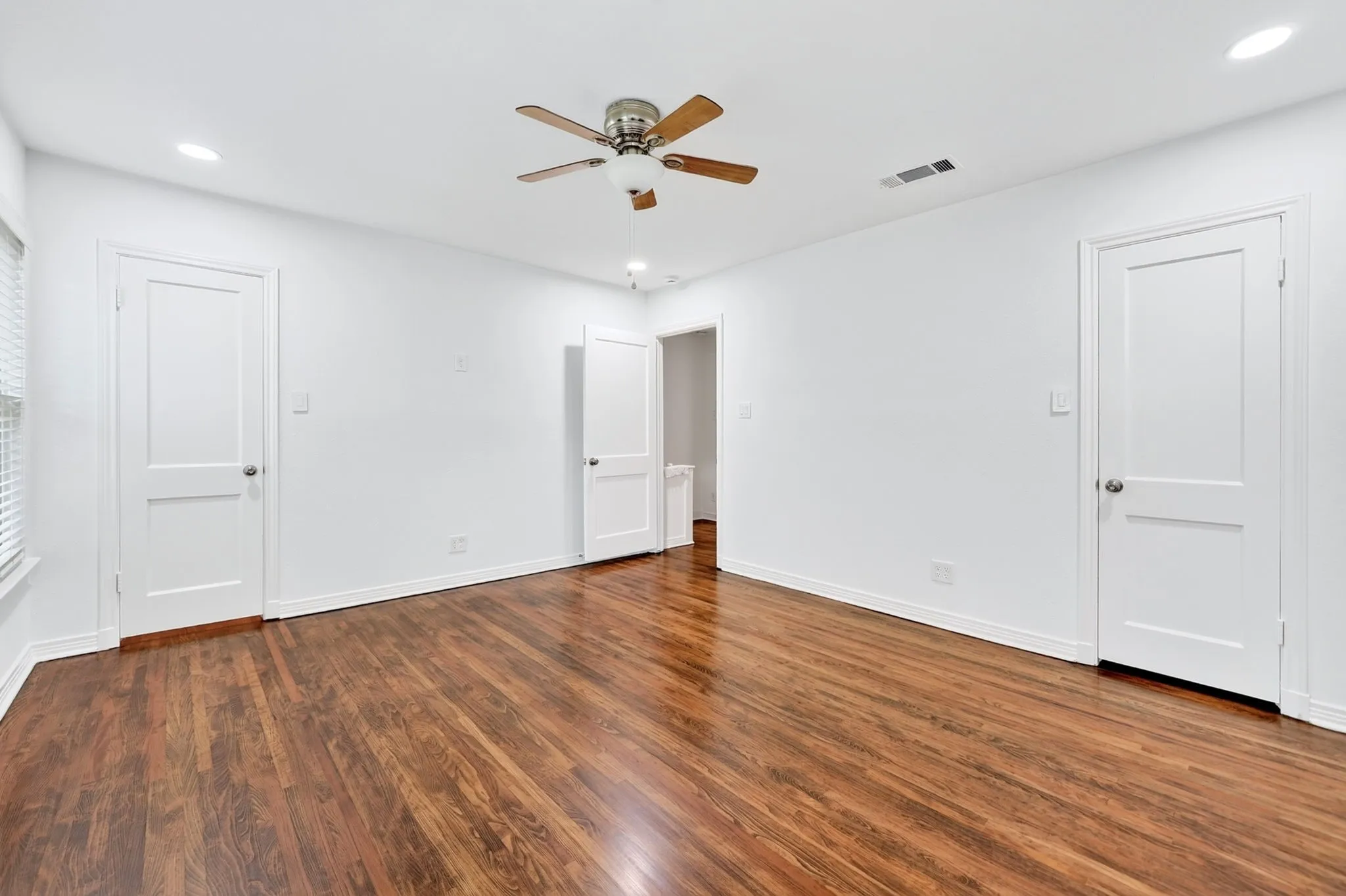 Primary bedroom includes two closets.