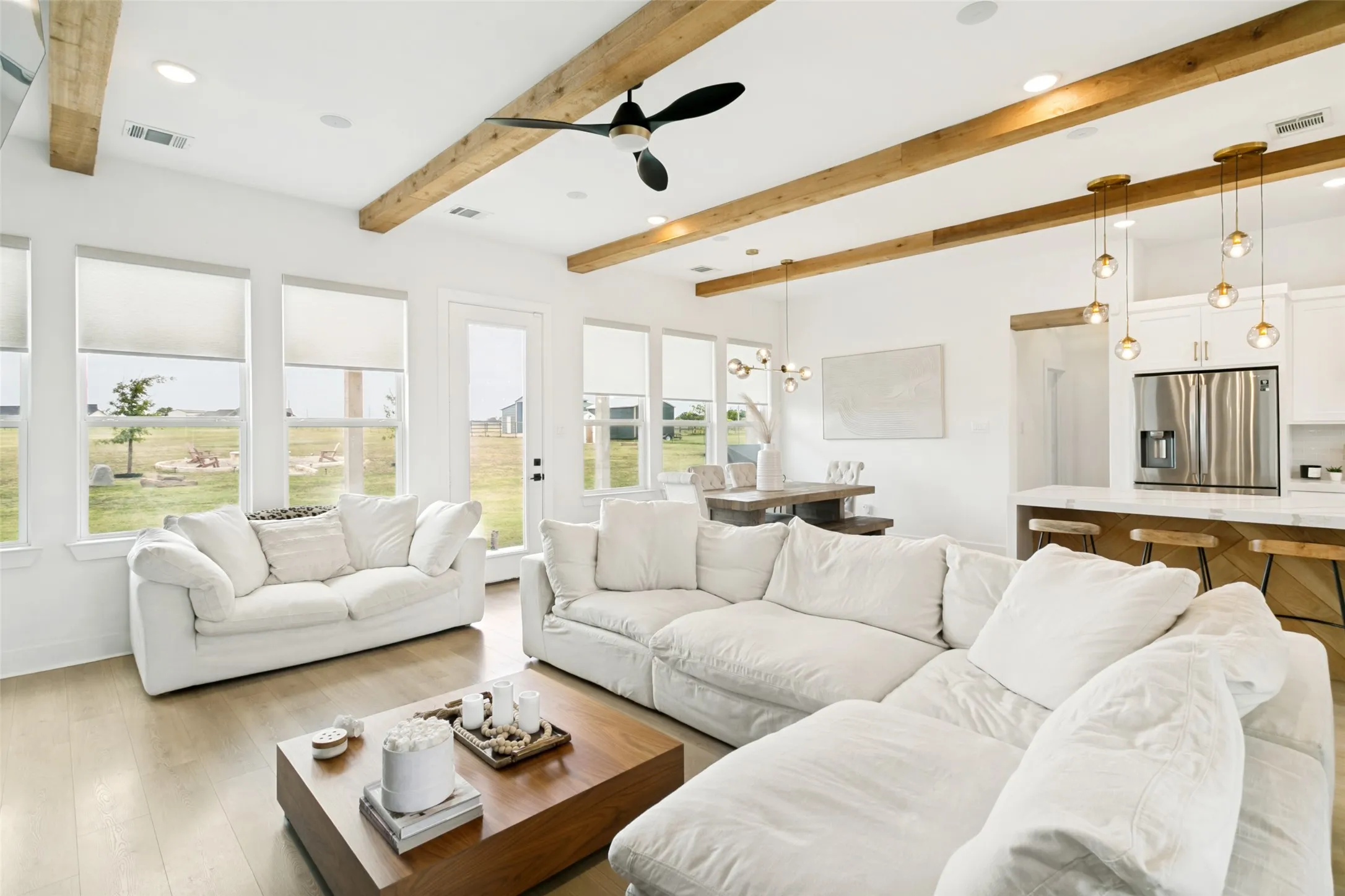 Open concept living area with natural light