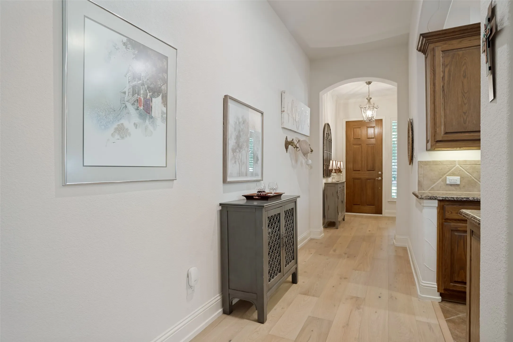 View towards front door and office at the front.
