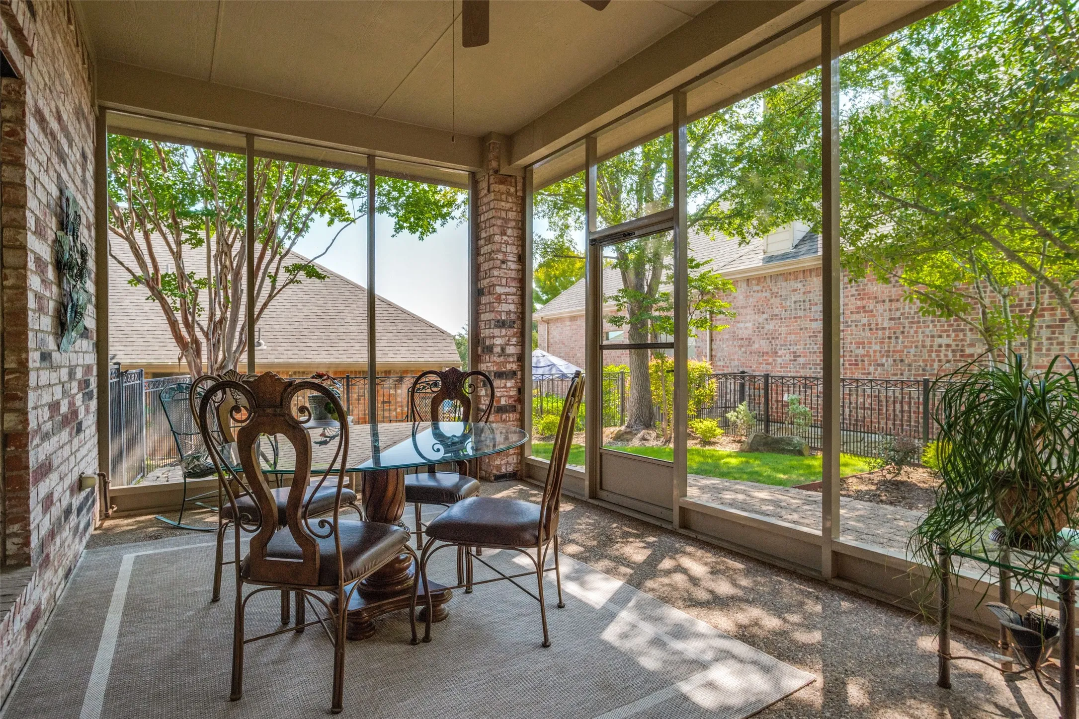 Screened in back patio area.