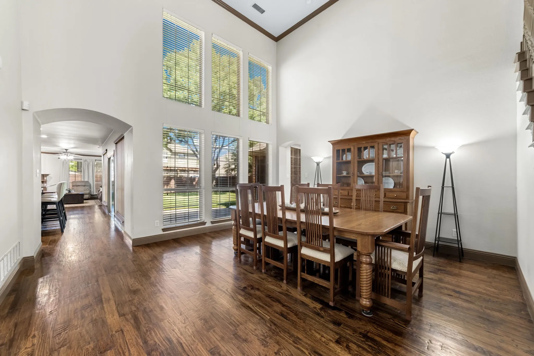 A large dining area or second downstairs living area.