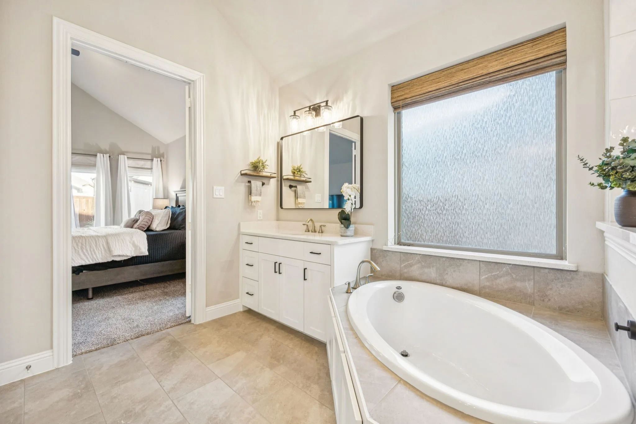 Soaking Tub With Tile Surround