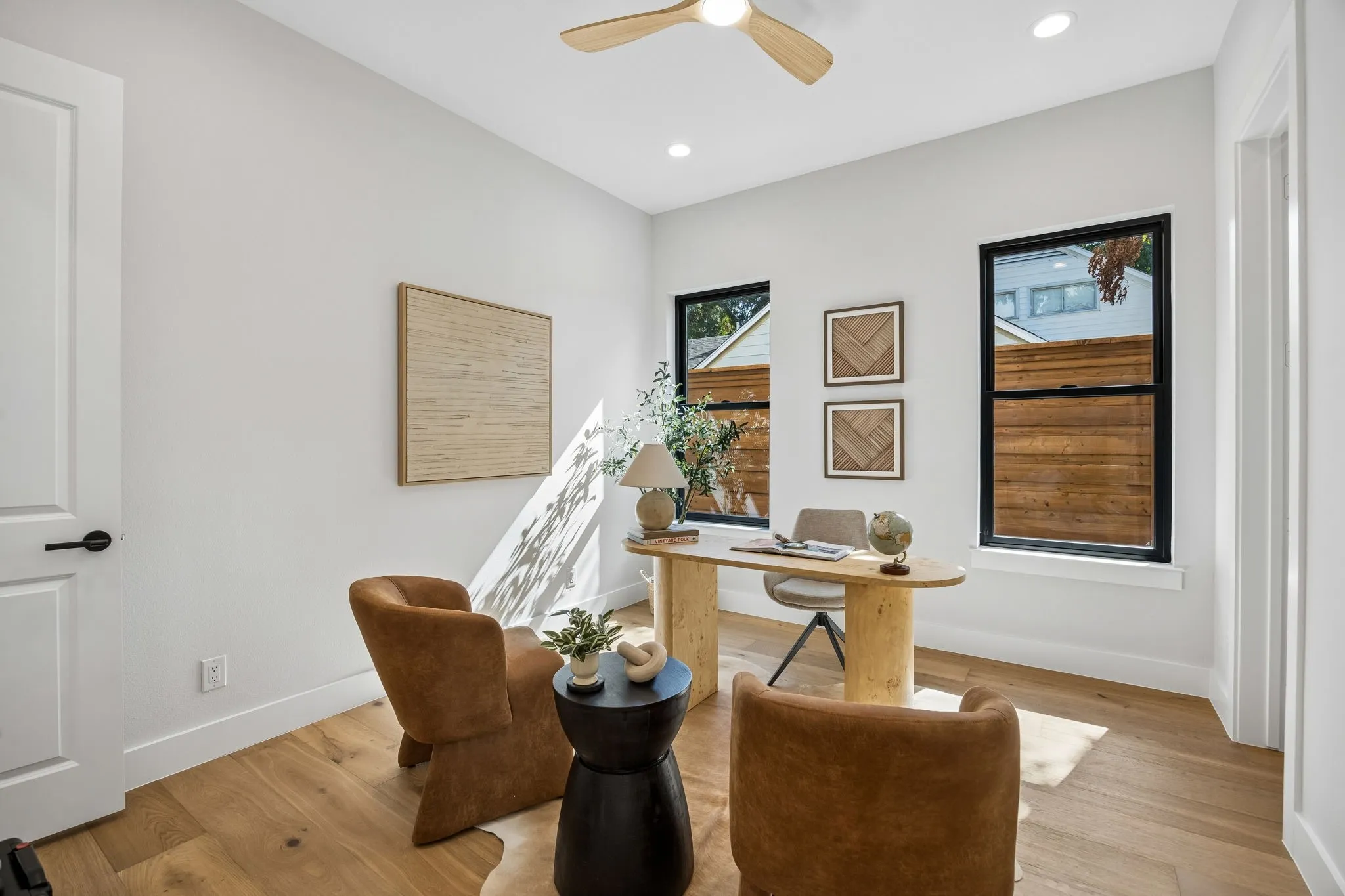 Office or nursery has a private entrance from primary closet.