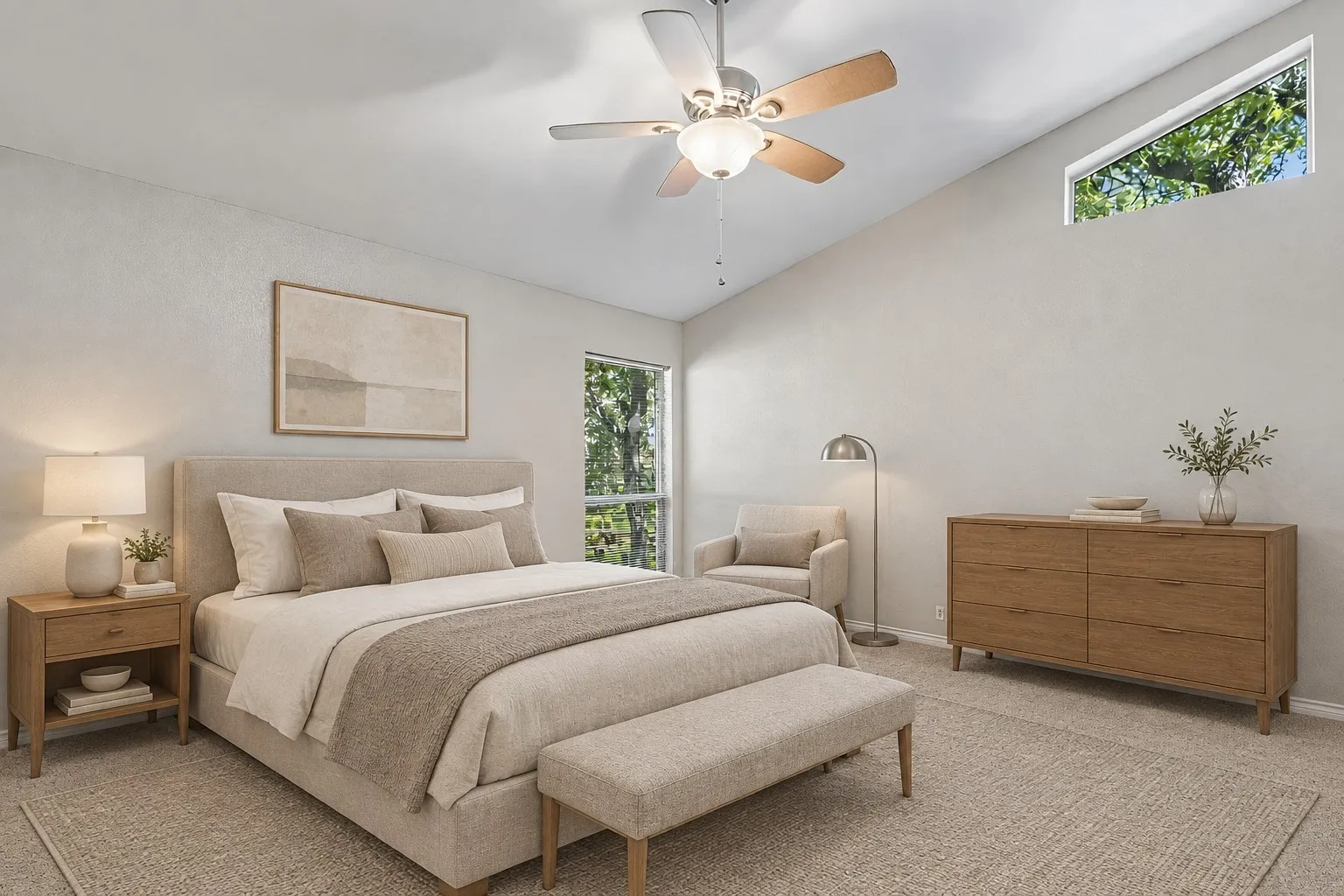 Digitally Staged. Bedroom 2 - Top Level.