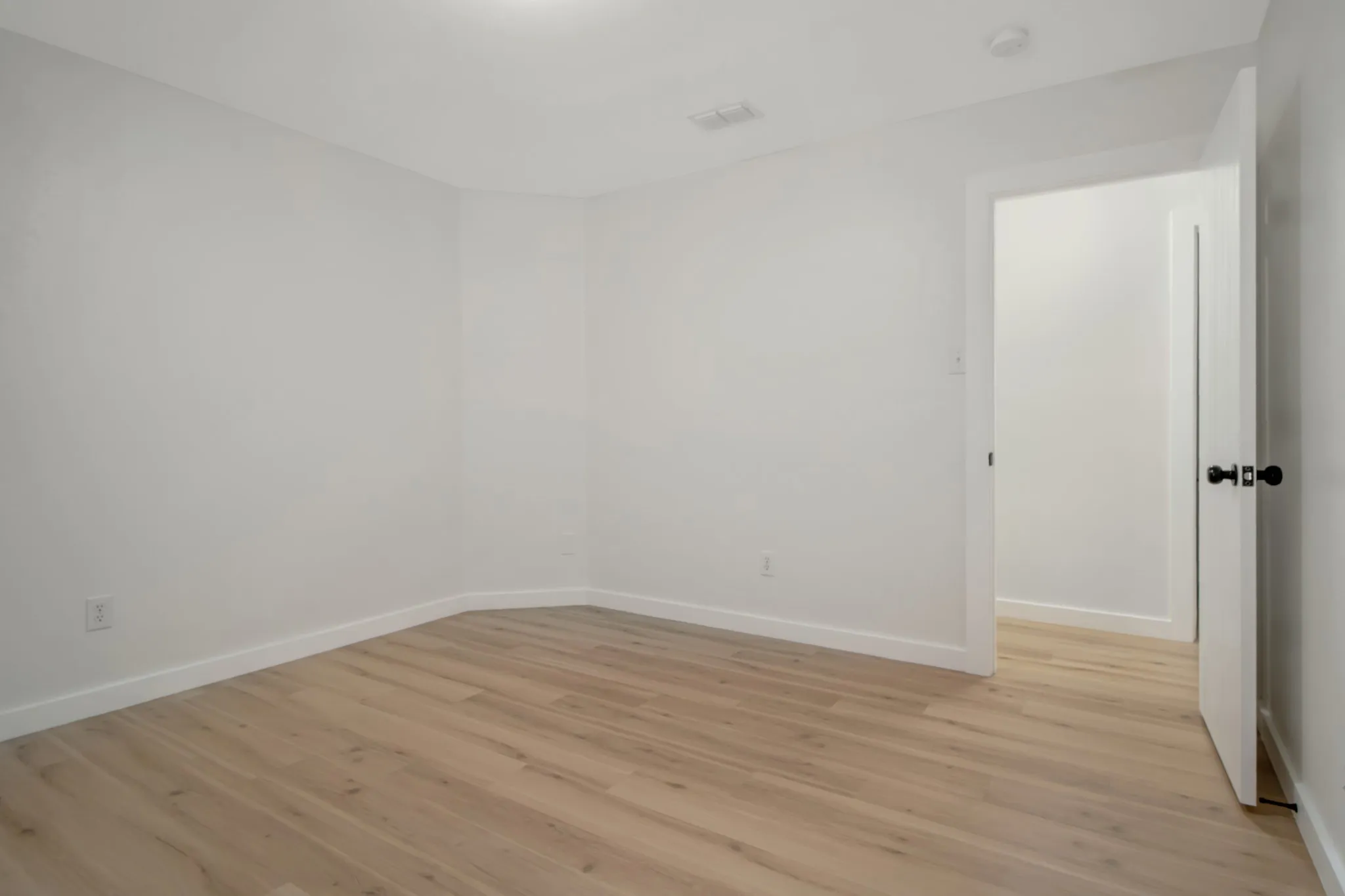 Expansive backyard with a manicured lawn, full privacy fencing, a concrete patio, and a side-gated entrance