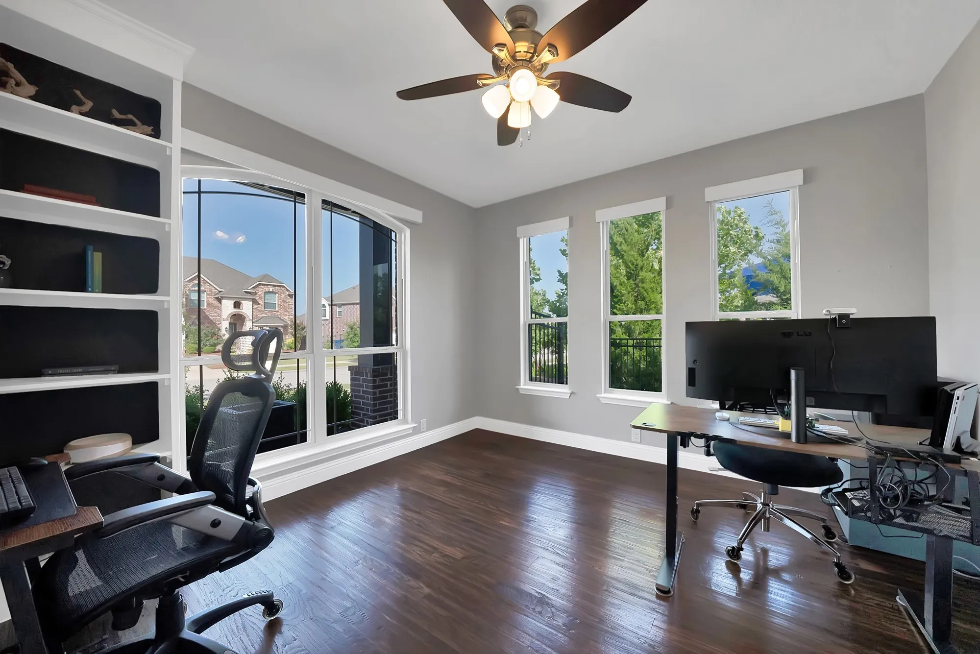 built in shelfs in office