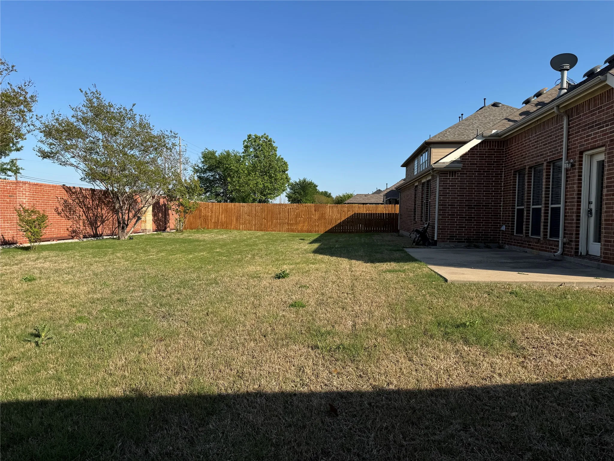 View of yard featuring a open patio