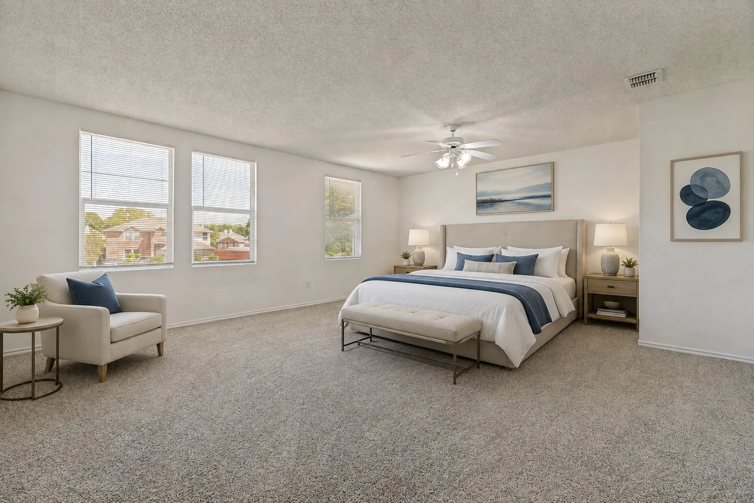 Virtually Staged Primary Bedroom