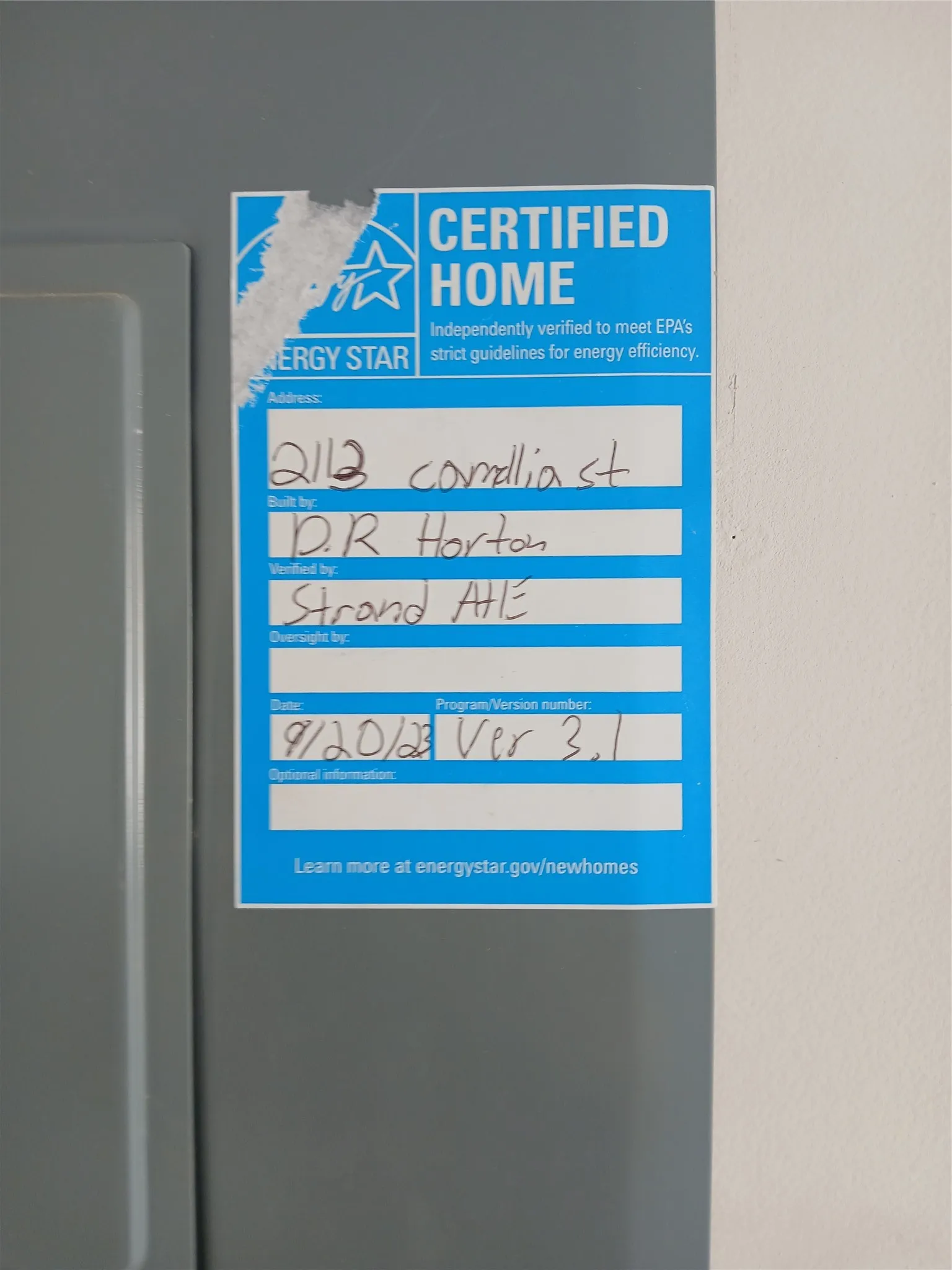 Energy Star Certification Label