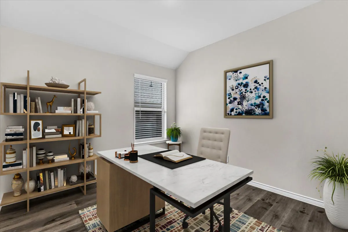 Your perfect home office or flex space, virtually staged to show the potential