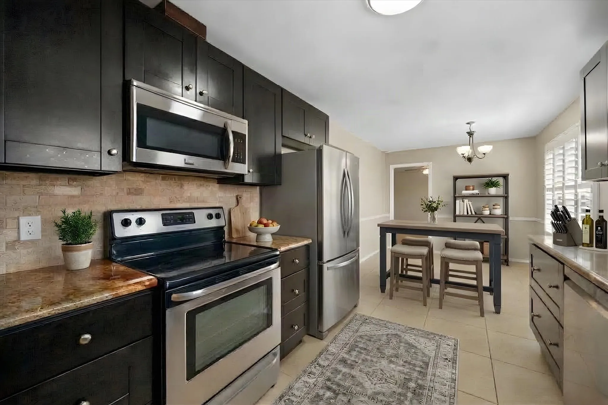 Virtually staged kitchen