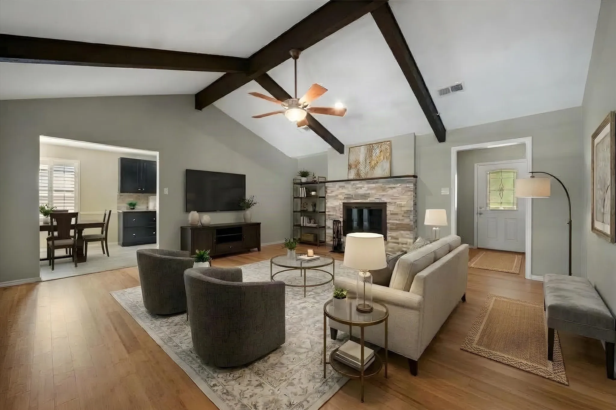 Virtually staged living room.