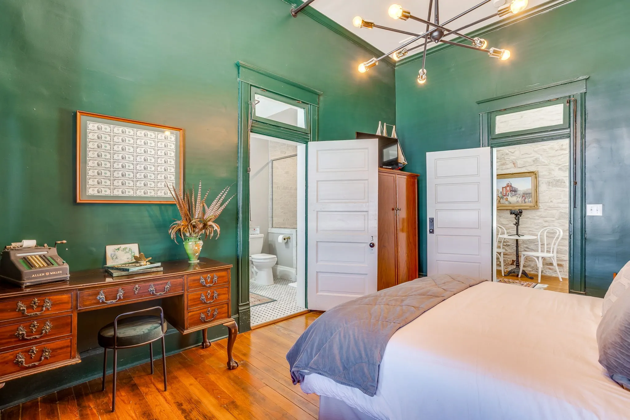 This room opens into the long gathering space.